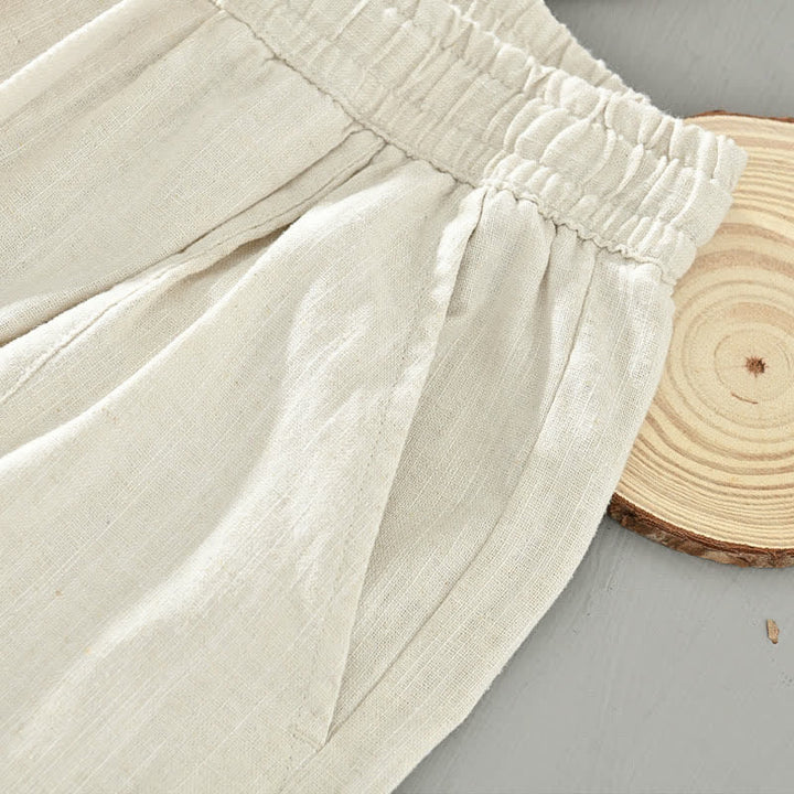 Buddha Stones Pantaloni da uomo a gamba affusolata, minimalisti, con coulisse, tinta unita, per primavera/estate, modello casual ed elegante, con tasche. - image 14