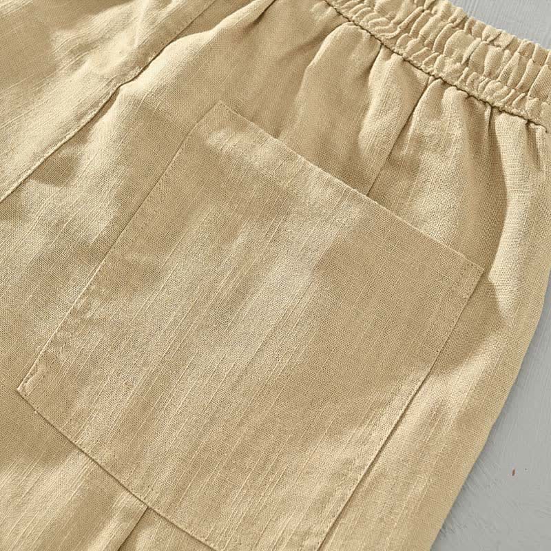 Buddha Stones Pantaloni da uomo a gamba affusolata, minimalisti, con coulisse, tinta unita, per primavera/estate, modello casual ed elegante, con tasche. - image 8