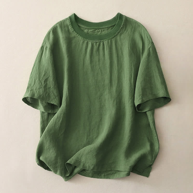 Camicia da donna a maniche corte con scollo rotondo e motivo Buddha Stones. - Verde studentesco - US14, UK/AU18, EU46 (2XL) - image 16