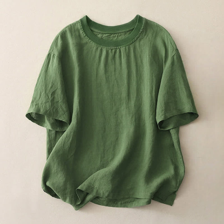 Camicia da donna a maniche corte con scollo rotondo e motivo Buddha Stones. - Verde studentesco - US14, UK/AU18, EU46 (2XL) - image 16
