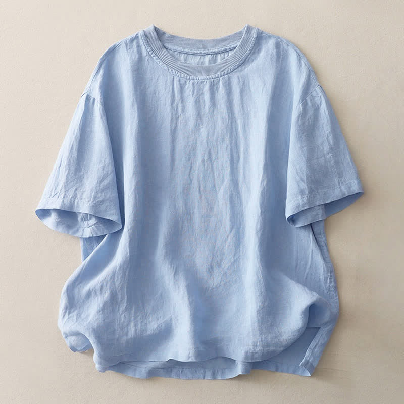 Maglietta da donna a maniche corte in poliestere con scollo rotondo e stampa Buddha Stones. - Azzurro cielo chiaro - US14, UK/AU18, EU46 (2XL) - image 0