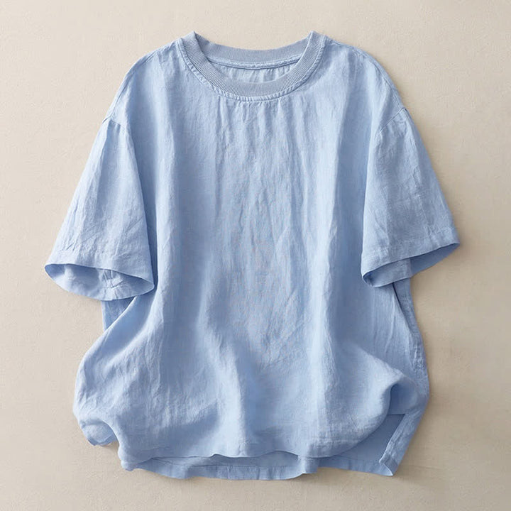 Maglietta da donna a maniche corte in poliestere con scollo rotondo e stampa Buddha Stones. - Azzurro cielo chiaro - US14, UK/AU18, EU46 (2XL) - image 0