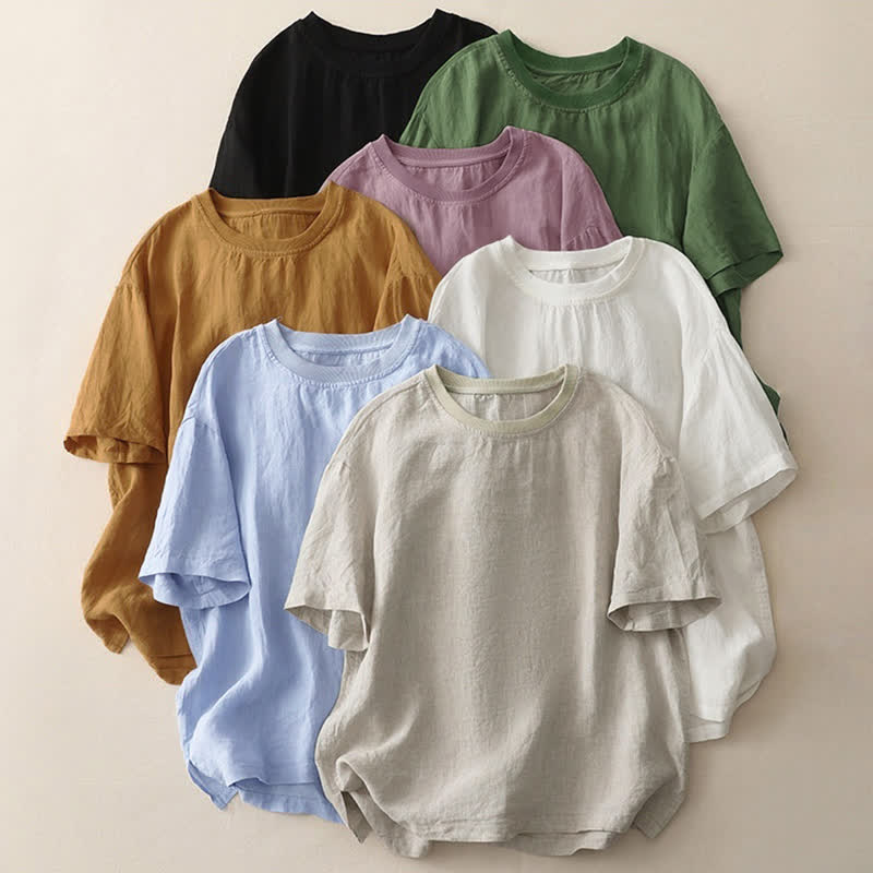 Camicia da donna a maniche corte con scollo rotondo e motivo Buddha Stones. - image 33