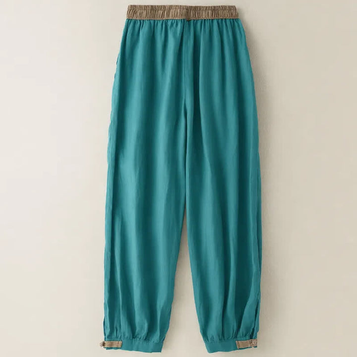 Pantaloni harem da donna in cotone con coulisse e tasche Buddha Stones - image 9