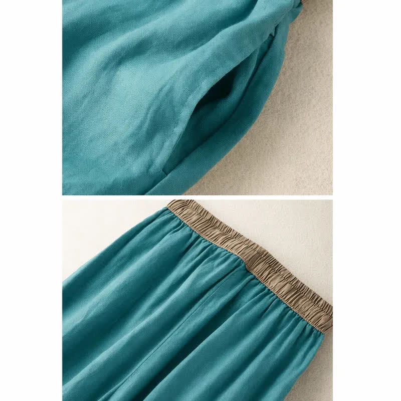 Pantaloni harem da donna in cotone con coulisse e tasche Buddha Stones - image 12