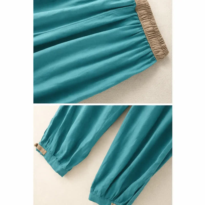 Pantaloni harem da donna in cotone con coulisse e tasche Buddha Stones - image 13