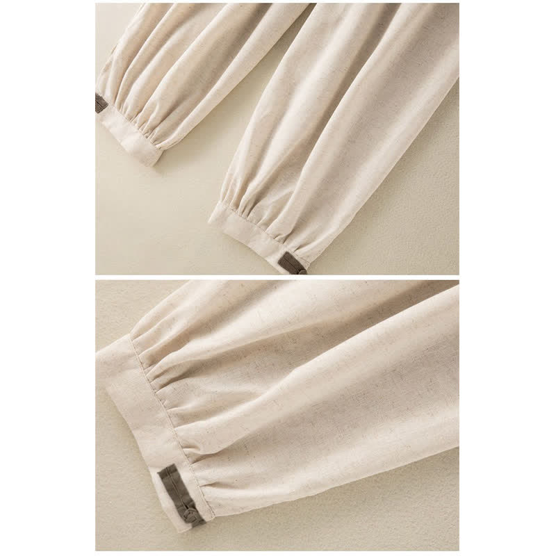 Pantaloni harem da donna in cotone con coulisse e tasche Buddha Stones - image 5
