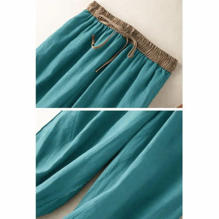 Pantaloni harem da donna in cotone con coulisse e tasche Buddha Stones - image 10