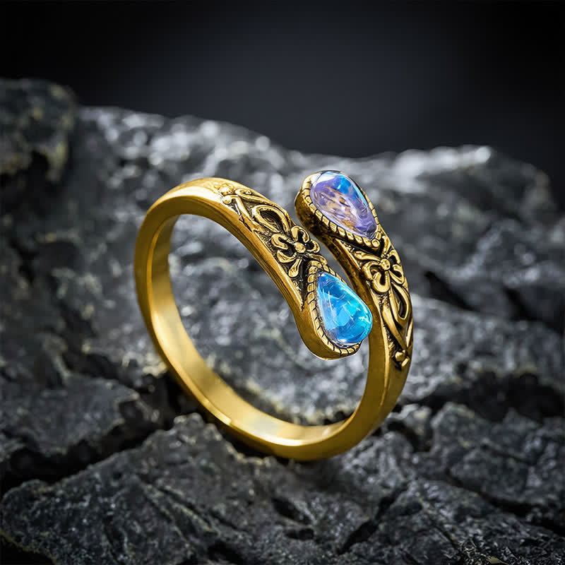 Buddha Stones Anello aperto Copper Liuli Butterfly Freedom - D'oro - image 8