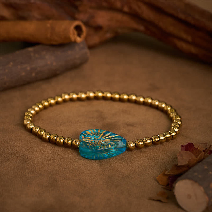 Buddha Stones Bracciale rigido Liuli in acciaio al titanio con perline a forma di cuore e scritta "Strength" - image 13