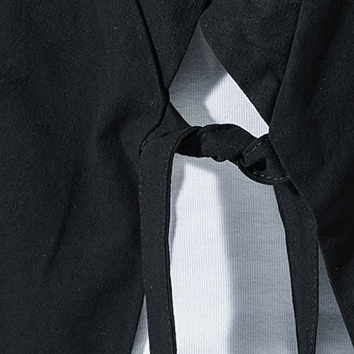 Buddha Stones Kimono da uomo estivo, casual, minimalista, con coulisse, maniche a tre quarti, tinta unita. - image 11