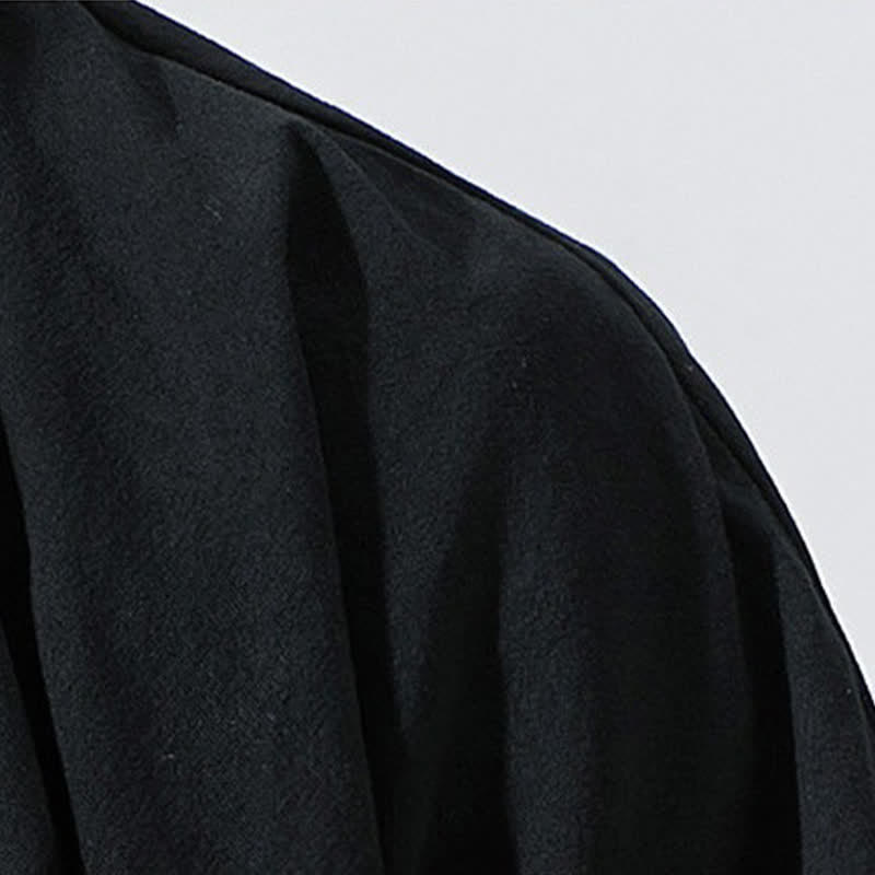 Buddha Stones Kimono da uomo estivo, casual, minimalista, con coulisse, maniche a tre quarti, tinta unita. - image 10