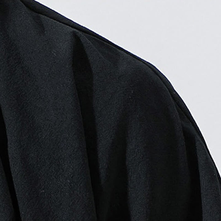 Buddha Stones Kimono da uomo estivo, casual, minimalista, con coulisse, maniche a tre quarti, tinta unita. - image 10