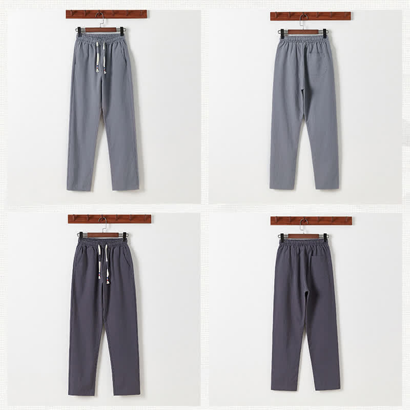 Buddha Stones Completo estivo da uomo in stile Tang, casual, con bottoni a forma di rana, stampa bambù, maniche corte, camicia e pantaloni, ideale per la meditazione, con tasche. - image 22