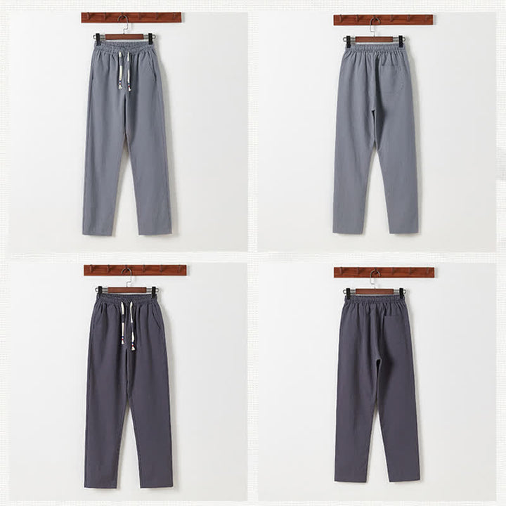 Buddha Stones Completo estivo da uomo in stile Tang, casual, con bottoni a forma di rana, stampa bambù, maniche corte, camicia e pantaloni, ideale per la meditazione, con tasche. - image 22