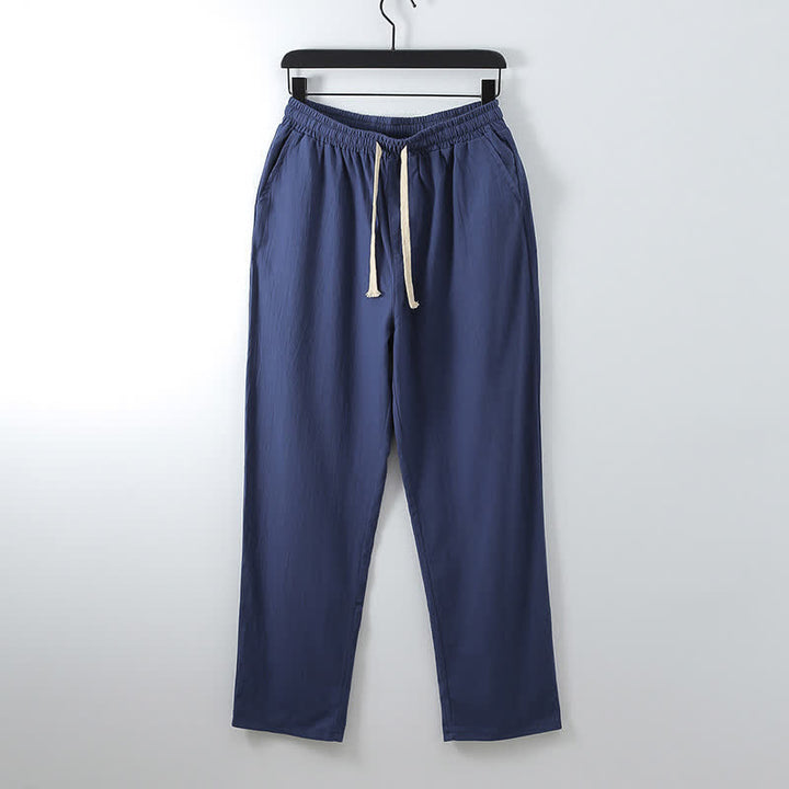 Completo Hanfu da uomo con giacca e pantaloni in cotone e lino, colletto incrociato Buddha Stones. - image 25