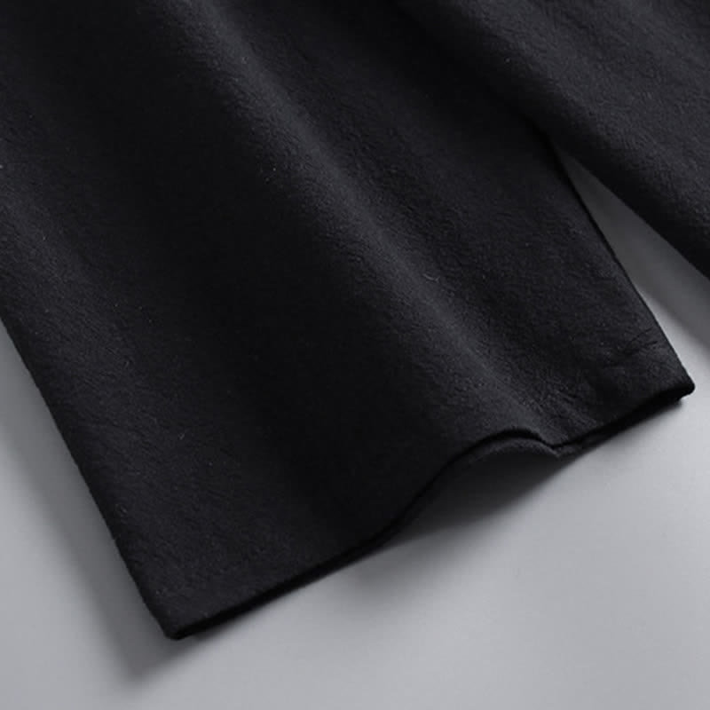 Completo Hanfu da uomo con giacca e pantaloni in cotone e lino, colletto incrociato Buddha Stones. - image 9