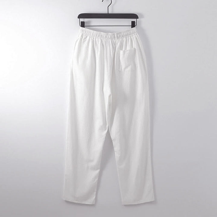 Completo Hanfu da uomo con giacca e pantaloni in cotone e lino, colletto incrociato Buddha Stones. - image 16