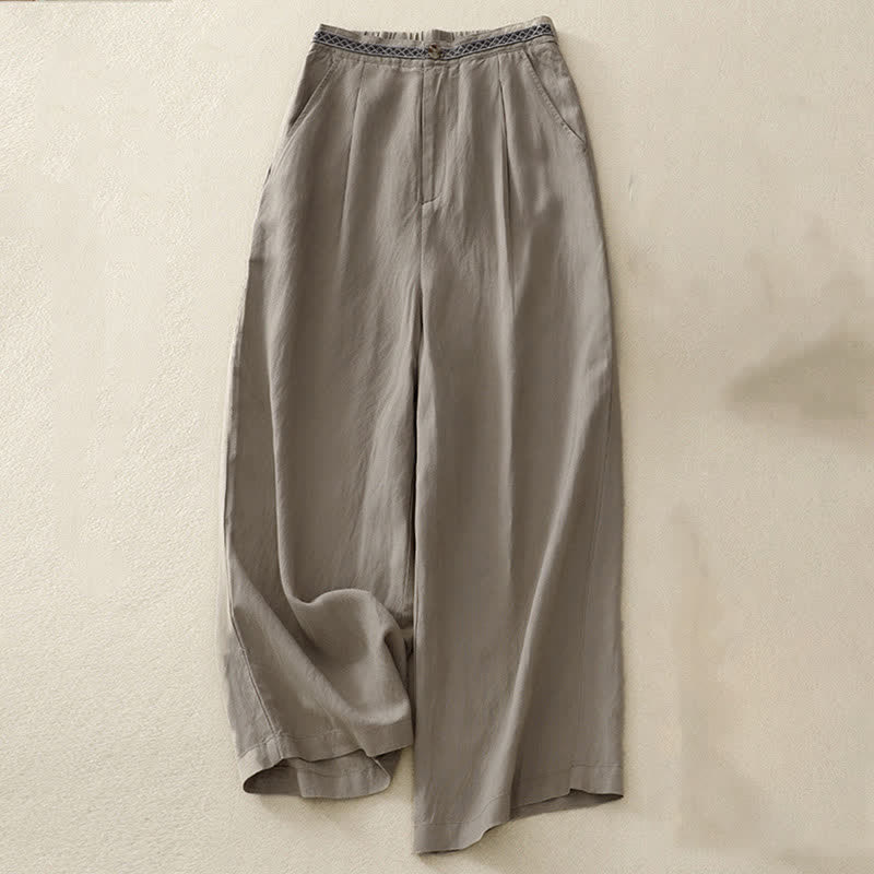 Pantaloni da donna con tasche, tinta unita, bottoni sul davanti e sul retro, con elastico in vita e Buddha Stones. - Cachi scuro - US8-10, UK/AU12-14, EU40-42 (2XL) - image 17