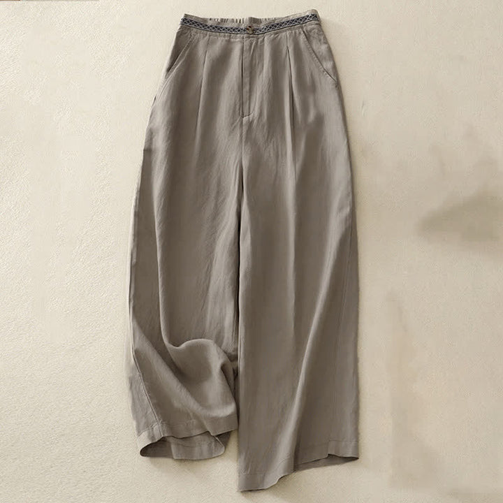 Pantaloni da donna con tasche, tinta unita, bottoni sul davanti e sul retro, con elastico in vita e Buddha Stones. - Cachi scuro - US8-10, UK/AU12-14, EU40-42 (2XL) - image 17
