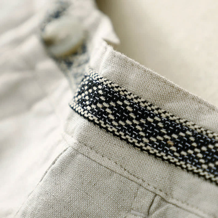 Pantaloni da donna con tasche, tinta unita, bottoni sul davanti e sul retro, con elastico in vita e Buddha Stones. - image 6