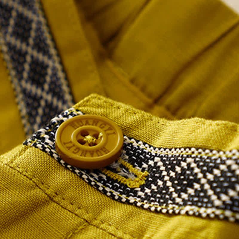 Pantaloni da donna con tasche, tinta unita, bottoni sul davanti e sul retro, con elastico in vita e Buddha Stones. - image 13