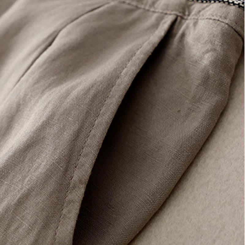 Pantaloni da donna con tasche, tinta unita, bottoni sul davanti e sul retro, con elastico in vita e Buddha Stones. - image 20
