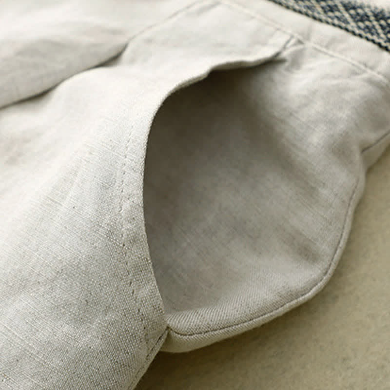 Pantaloni da donna con tasche, tinta unita, bottoni sul davanti e sul retro, con elastico in vita e Buddha Stones. - image 8