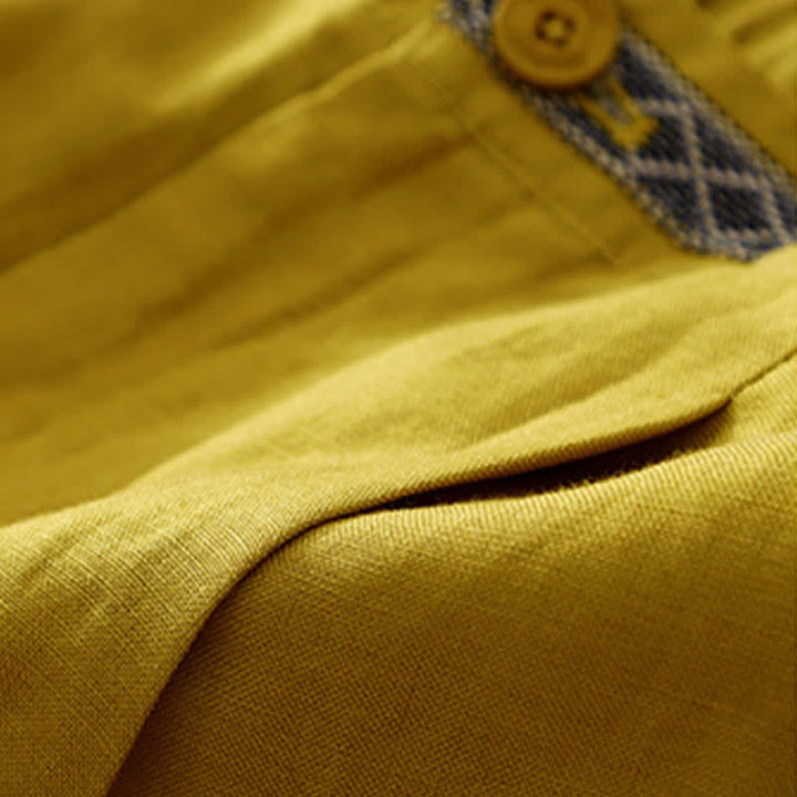 Pantaloni da donna con tasche, tinta unita, bottoni sul davanti e sul retro, con elastico in vita e Buddha Stones. - image 14