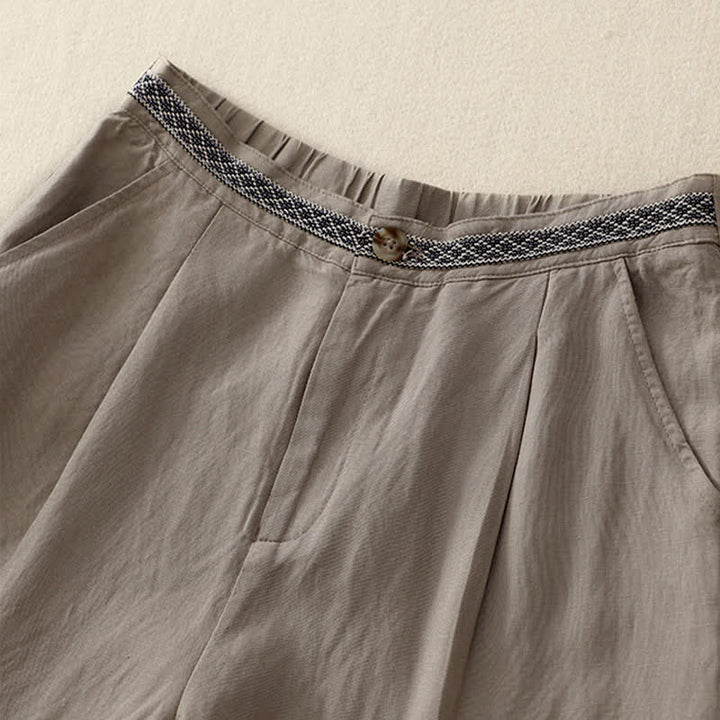 Pantaloni da donna con tasche, tinta unita, bottoni sul davanti e sul retro, con elastico in vita e Buddha Stones. - image 18