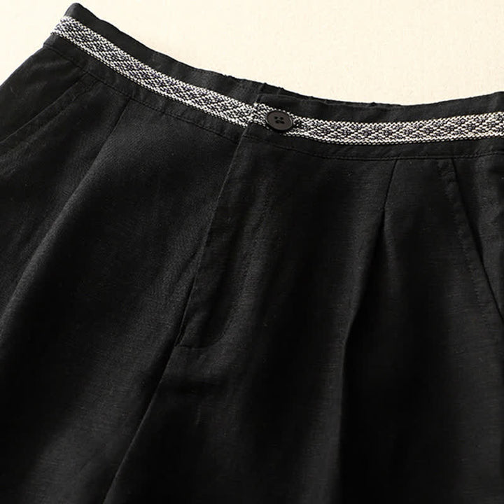 Pantaloni da donna con tasche, tinta unita, bottoni sul davanti e sul retro, con elastico in vita e Buddha Stones. - image 30