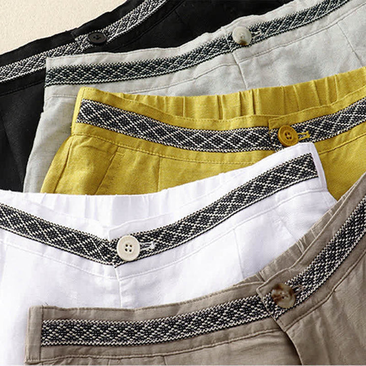 Pantaloni da donna con tasche, tinta unita, bottoni sul davanti e sul retro, con elastico in vita e Buddha Stones. - image 2