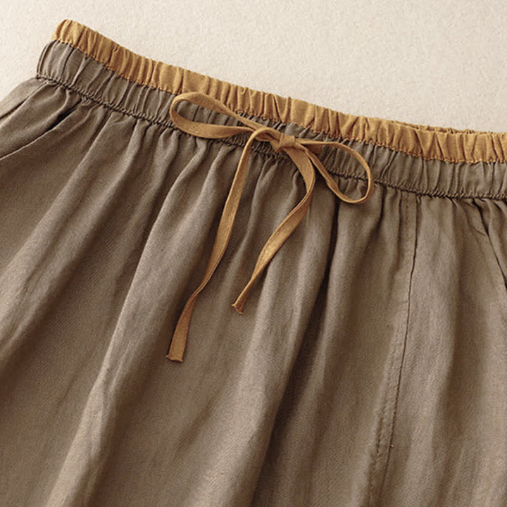Gonna da donna vintage con coulisse e tasche, ricamata con Buddha Stones. - image 1