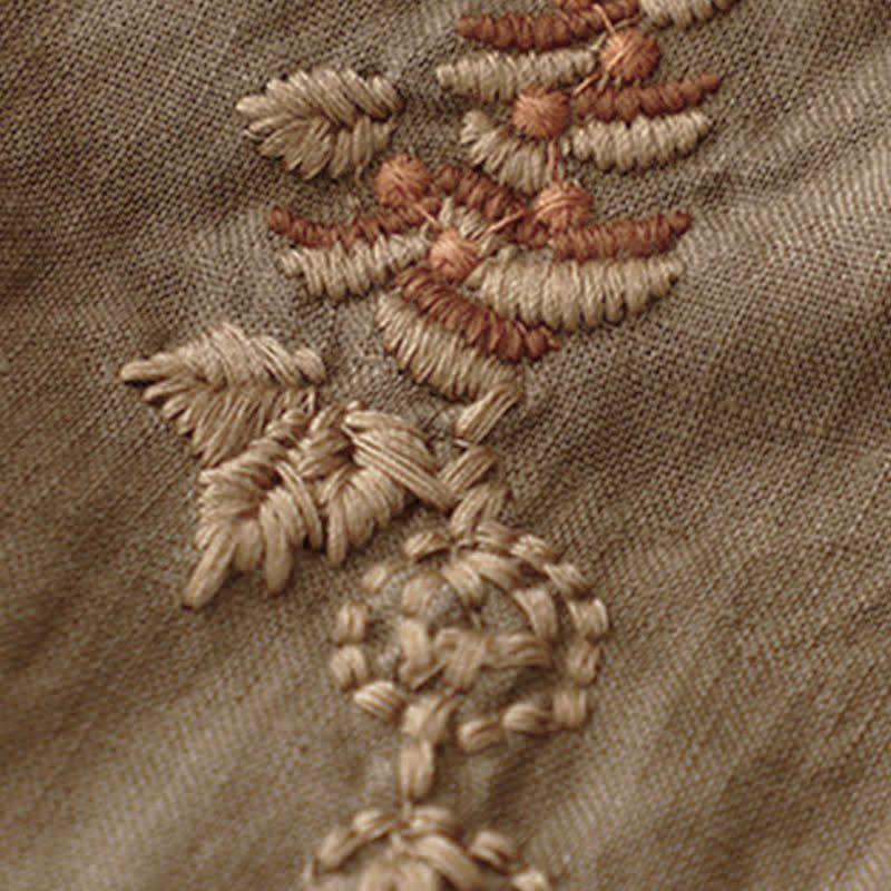 Gonna da donna vintage con coulisse e tasche, ricamata con Buddha Stones. - image 2