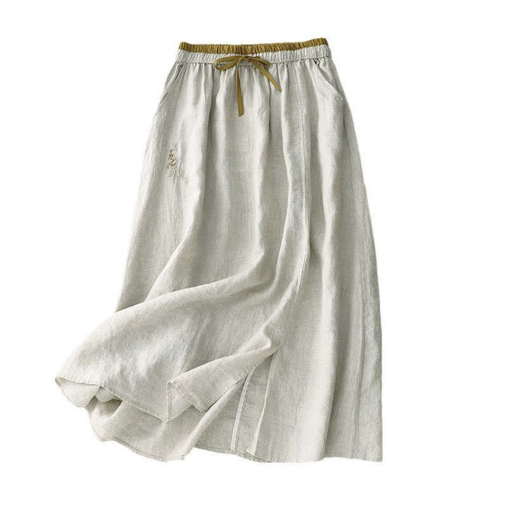 Gonna da donna vintage con coulisse e tasche, ricamata con Buddha Stones. - image 13