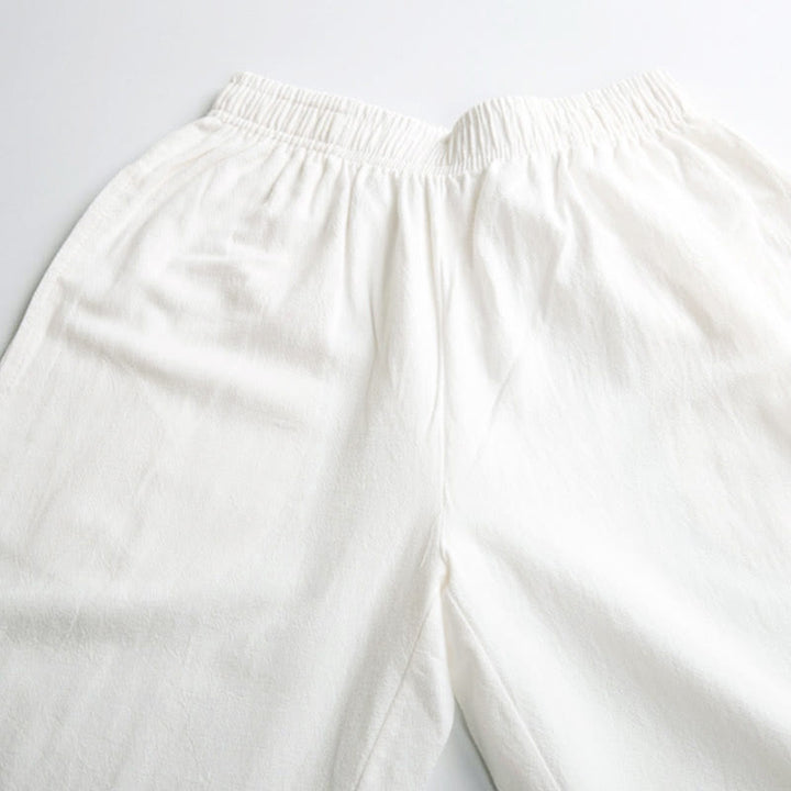 Pantaloni da Tai Chi Qigong unisex unisex, tinta unita, con elastico in vita e tasche, ideali per l'estate, con stampa Buddha Stones. - image 7