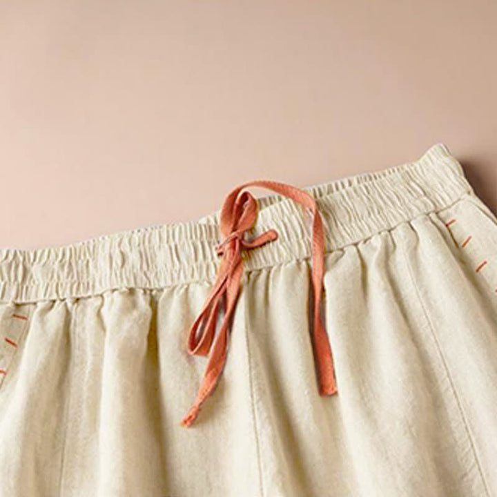 Pantaloni da donna a gamba larga con spacco e tasche, lunghezza 7-8, con stampa Buddha Stones . - image 1