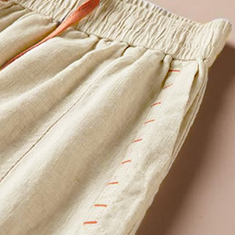 Pantaloni da donna a gamba larga con spacco e tasche, lunghezza 7-8, con stampa Buddha Stones . - image 2
