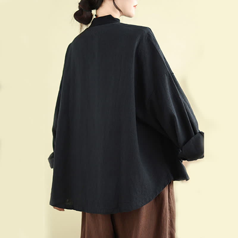 Giacca da donna a maniche lunghe con tasche e design semplice a tema Buddha Stones - image 13