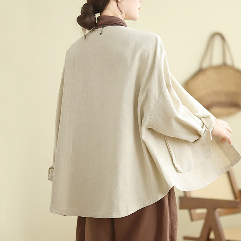 Giacca da donna a maniche lunghe con tasche e design semplice a tema Buddha Stones - image 6