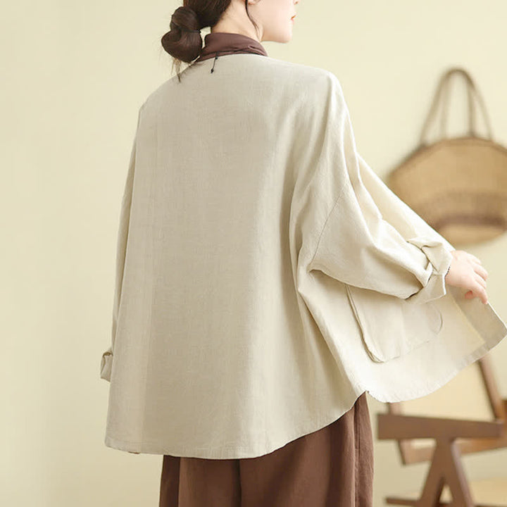 Giacca da donna a maniche lunghe con tasche e design semplice a tema Buddha Stones - image 6
