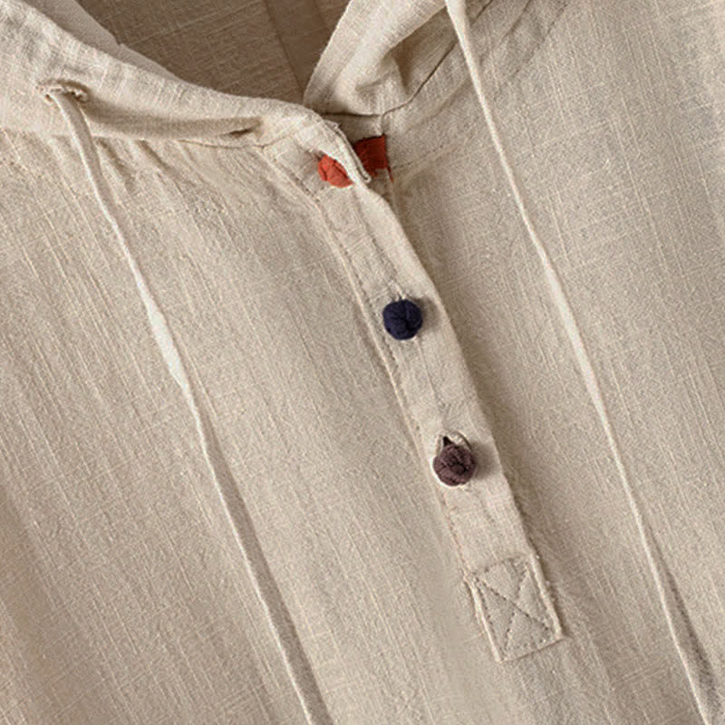 Felpa con cappuccio da donna a maniche lunghe con bottoni e tasche, modello Buddha Stones. - image 4