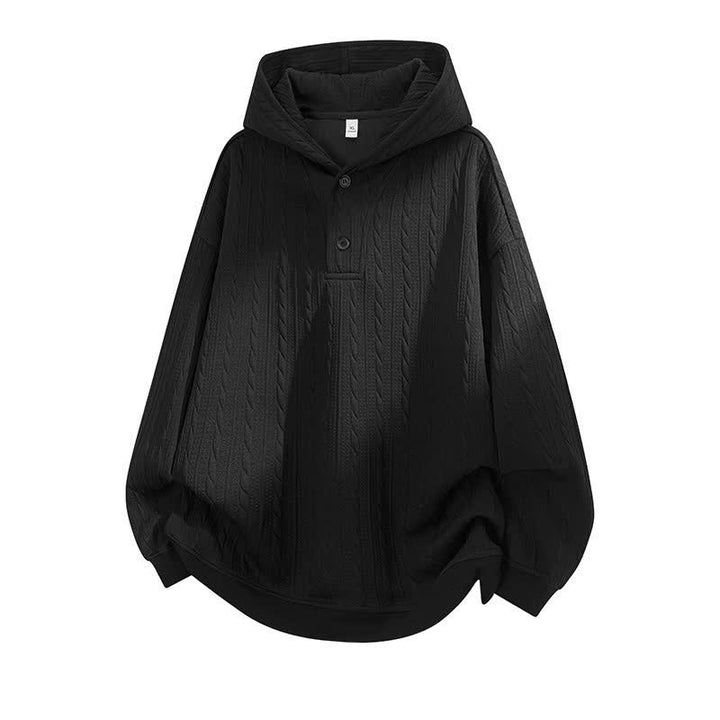 Felpa con cappuccio da uomo a maniche lunghe con bottoni a spirale e motivo Buddha Stones, ideale per l'autunno e l'inverno. - Nero - US/UK/AU42, EU52 (3XL) - image 8