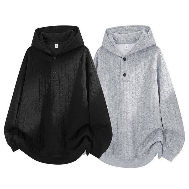 Felpa con cappuccio da uomo a maniche lunghe con bottoni a spirale e motivo Buddha Stones, ideale per l'autunno e l'inverno. - image 14