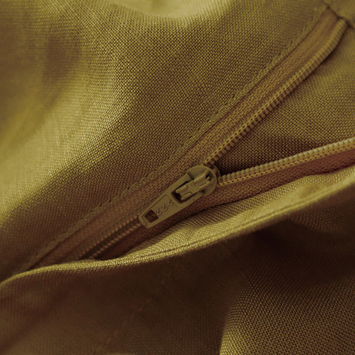 Pantaloni corti da donna a gamba larga con tasche e cerniera, colore tinta unita, lunghezza 7-8, con motivo Buddha Stones Summer. - image 1