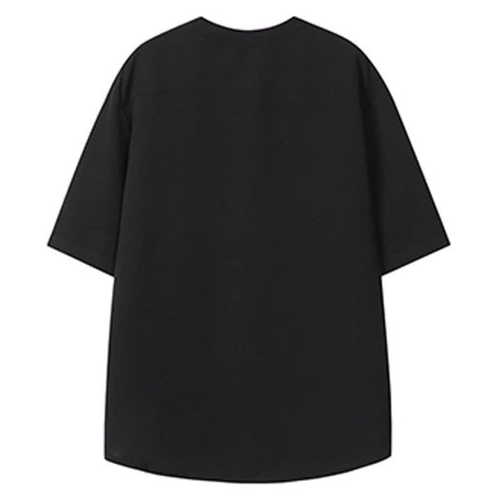 Buddha Stones Camicia da uomo a maniche corte, stile estivo Tang, casual, con colletto alla coreana e ricamo a gru. - image 16