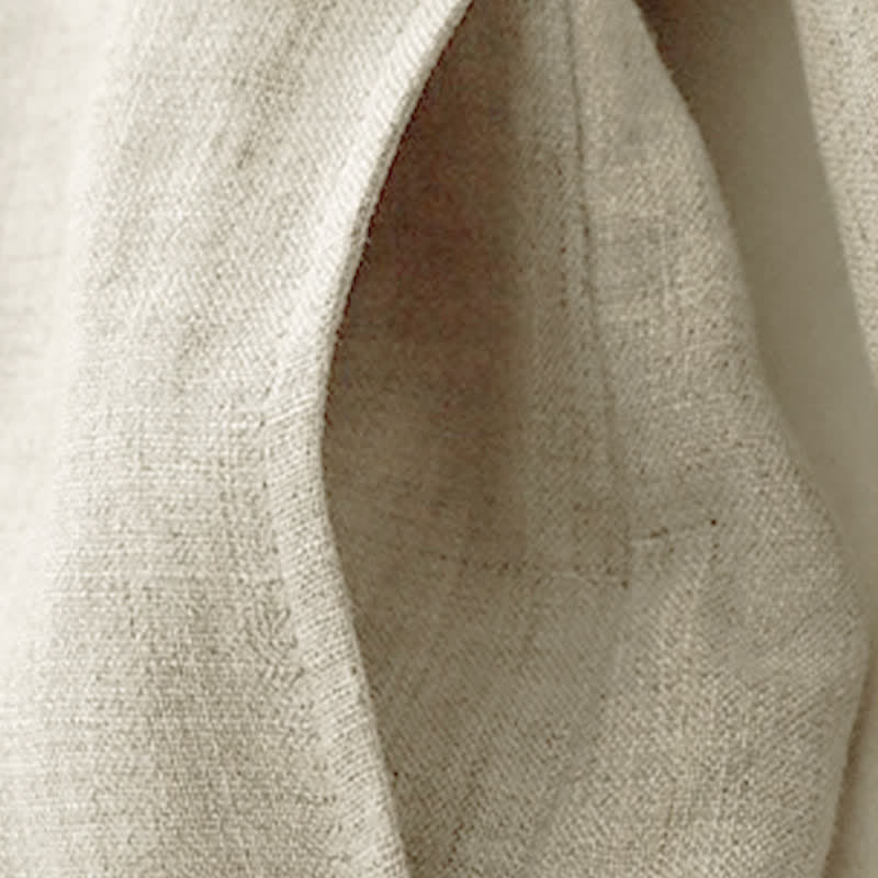 Buddha Stones Camicia da donna estiva casual minimalista a maniche lunghe con coulisse e tasca, tinta unita. - image 9