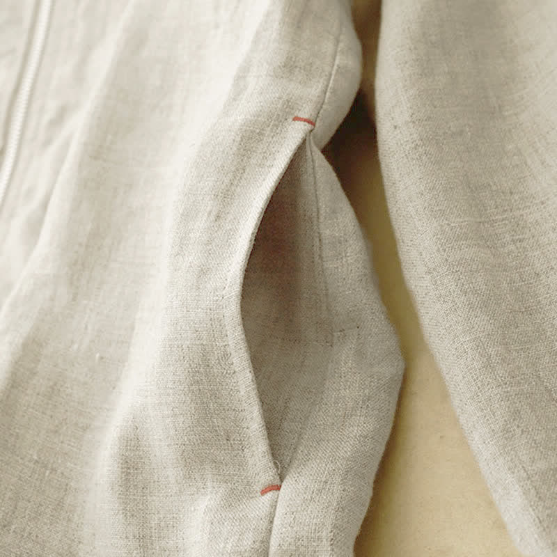 Buddha Stones Camicia da donna estiva casual minimalista a maniche lunghe con coulisse e tasca, tinta unita. - image 8