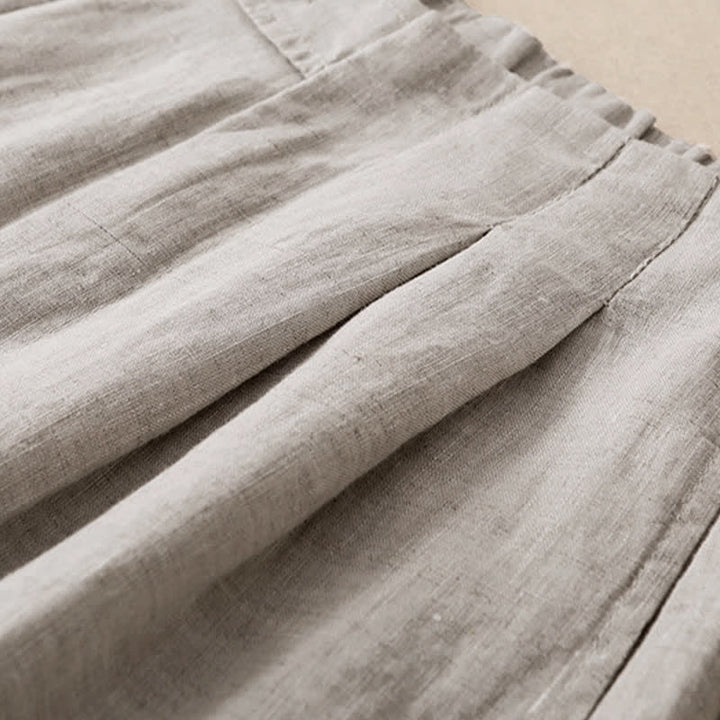 Buddha Stones Pantaloni estivi casual minimalisti con bottoni, tinta unita, alla caviglia, da donna, a gamba larga con tasca - image 17