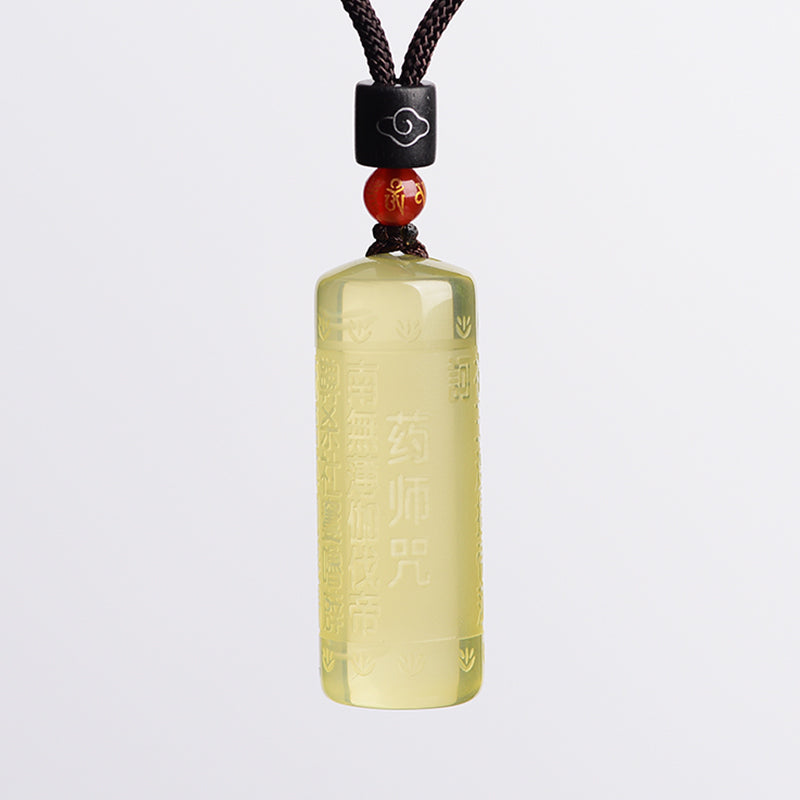 Collana con ciondolo "Sutra del cuore" in citrino, felicità e forza